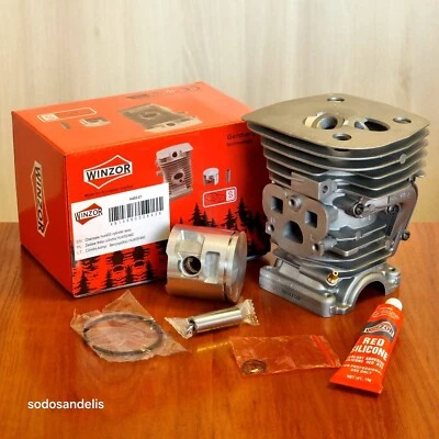 Cylindre pour Husqvarna 455 455E 460 Jonsered CS2255 RedMax GZ550 47mm 537320402 - Photo 1/4