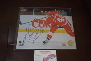Foto firmata a mano Henrik Zetterberg 8x10 Detroit Red Wings autenticata - Foto 1 di 4