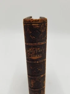 Vintage Whittier's Poems 1872 John Greenleaf Whittier - Leather  - Picture 1 of 11