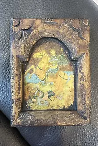 Icona a parete in legno San Dimitrios greco ortodosso fatto a mano stampa vintage da appendere 4,5 - Foto 1 di 8
