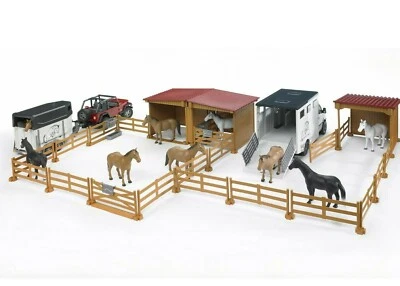 Bruder Bworld Pferdestall Springparcours Reiten Hindernisse Zaun Kuh 02533 Pferd - Bild 1 von 3