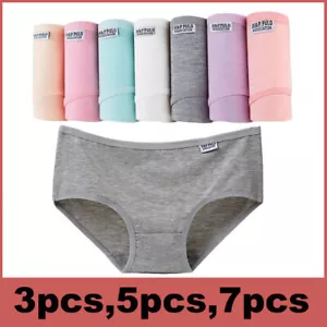 3,5,7 Pack Womens Briefs Lady Underwear Cotton Panties Assorted Colors Prints - Picture 1 of 23