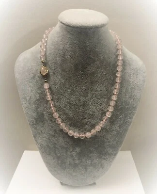 Collana QUARZO rosa chiusura ARGENTO 800 - Immagine 1 di 4