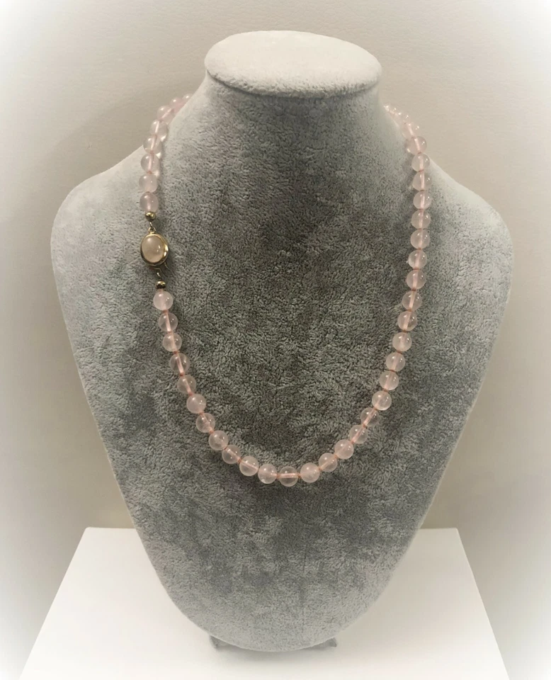 Collana QUARZO rosa chiusura ARGENTO 800 - Immagine 1 di 4