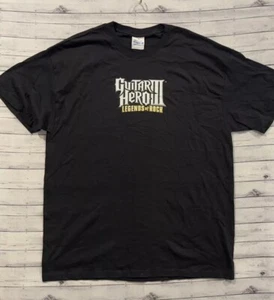Guitar Hero III 2009 Video Game Promo T-Shirt Sz L Black Vintage Y2K Red Octane - Picture 1 of 13