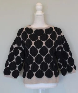 Suéter HUMANOID Lagenlook Grueso Grueso Lana Merino Lunares Mohair, Talla XS - Imagen 1 de 10