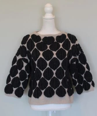 Suéter HUMANOID Lagenlook Grueso Grueso Lana Merino Lunares Mohair, Talla XS Foto 1 de 4