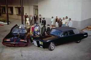 BATMAN & Green Hornet 1966 TV Show Batmobile & Black Beauty cars 8X10 PHOTO - Picture 1 of 4