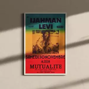 Authentique Rétro Poster - Ijahman Levi - La Mutualité - 1989 - Picture 1 of 3