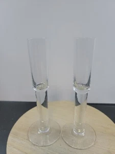 Champagne Flutes Clear Glassware 7" Drinkware Set Of 2 - Picture 1 of 5