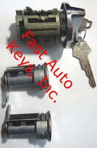 NEW Dodge Ignition Switch Lock Cylinder + Pair Door Lock Cylinder W/2 Logo Keys - Picture 1 of 1