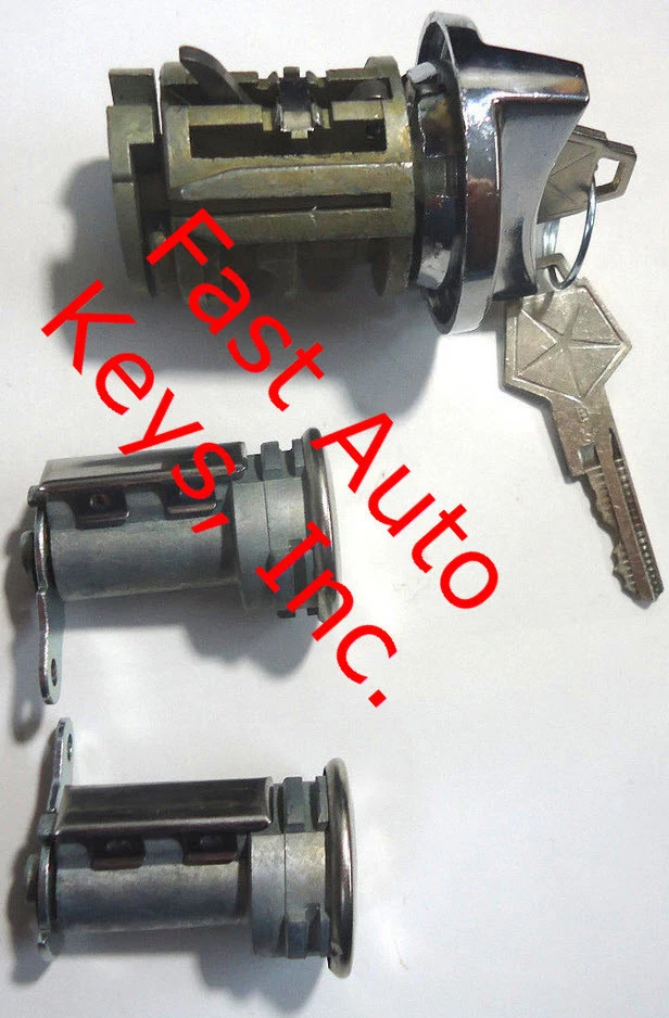 NEW Dodge Ignition Switch Lock Cylinder + Pair Door Lock Cylinder W/2 Logo Keys - Image 1 of 1