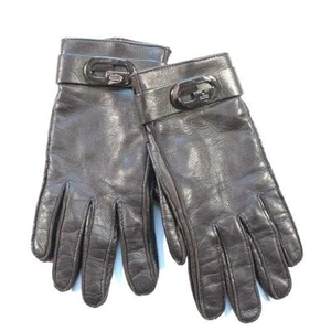 Vintage RARE Gucci WOMENS Leather Cashmere Lined Gloves - 7 - Picture 1 of 4