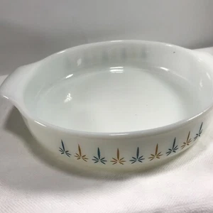 Fire King Atomic Candle Glow Round Handled Baking Deep 9" Pie Dish #429 - Picture 1 of 4