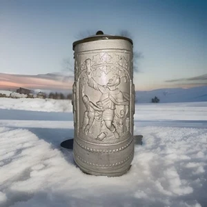 ✅Antique 18 C ✅German Stein Pewter Lid Inlaid“Zum Gebertstag” Happy Birthday🎉 - Picture 1 of 16