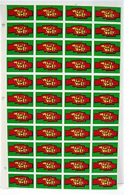 44 Mello Yello  Soda Pop Stickers Coca Cola USA 1989 Adv Sheet - Image 1 of 2