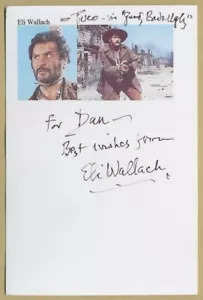 Eli Wallach (1915-2014) - Le Bon, la Brute et le Truand - Carte dédicacée - 2009 - Foto 1 di 1