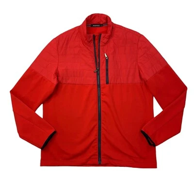Bugatchi Jacket Mens L Large Red Fleece Lined Full Zip Mock Neck Long Sleeve - Image 1 of 4