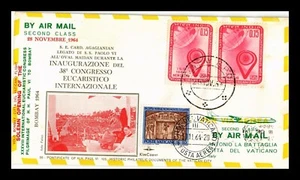 Dr Jim Stamps India and Vatican KimCover Air Mail Eucharistic Congress Opening - Picture 1 of 2