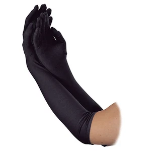 Adult Ladies Long Black 43cm 1920's Flapper Style Fancy Dress Costume Gloves - Picture 1 of 1