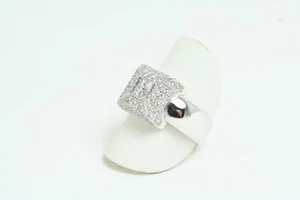Anello da donna Fascia Diamanti Princess in Oro Bianco 18 kt nuovo - Foto 1 di 7