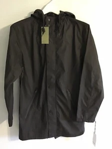 Good Fellow Men's Blk Rain Jacket Mid Length Water Resistant With Hood Sz Sm NWT - Picture 1 of 12