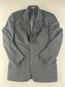 Mens Blazer Sport Coat Jacket Bagir Camel Hair Rayon Lining Black 3 Button READ - Picture 1 of 19