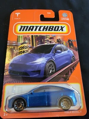 2024 Matchbox 3/100 TESLA модель Y новый почти новый синий - Изображение 1 из 2