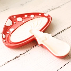 Cute Ceramic Mushroom Spoon Rest - Durable Utensil Holder for Cottagecore Decor - Picture 1 of 12