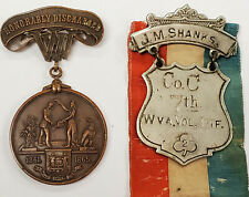 Civil War Pair 7th W.V. Infantry 2nd Corps Ladder Badge & W.V. Discharge Medal
