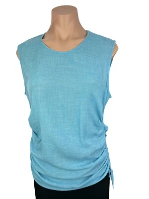 Blusa Top Edun Azul Claro Sin Mangas Talla 8 Pullover Frun Viscosa/Lana/Spandex Foto 1 de 4