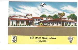 POSTCARD OLD WEST MOTOR HOTEL LAS VEGIS NEVADA - Picture 1 of 2