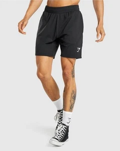 Gymshark Essential 7" Shorts A1A2N Men’s Black Active Gym Musle Fit sz XXL - Bild 1 von 17