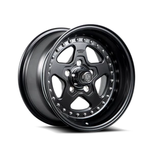 15x7 Centerline Telstar 2.0 Satin Black Center and Lip Wheel 5x4.75 (-6mm) - Picture 1 of 5