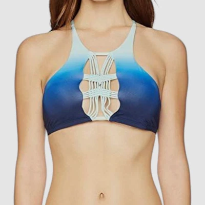 Dolce Vita Women's Blue Ombre Print Halter Neck Swimwear Bikini Top Size M - Image 1 of 2