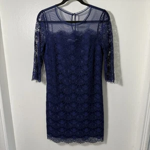 Abito donna Max And Cleo 10 Lillian manica 3/4 pizzo blu indaco doccia matrimonio - Foto 1 di 7