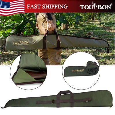 TOURBON Nylon Tactical Hunting Gun Bag Shotgun Slip Case Cover Lightweight Green - Image 1 of 4