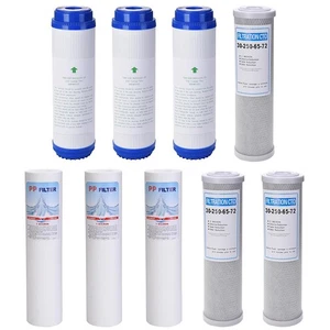 9 PCS Water Filter Replacement Set Fit Reverse Osmosis Sediment Carbon Block GAC - Picture 1 of 5
