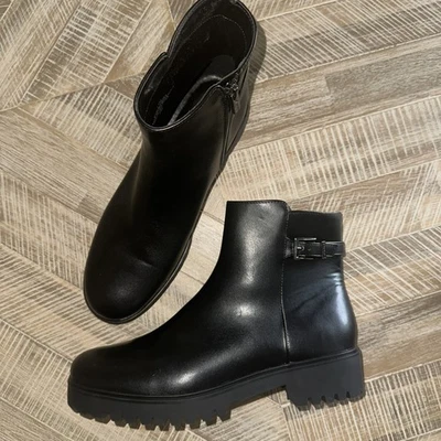 Botas CALVIN KLEIN para mujer negras KCKALONIE3 suela con lengüeta cremallera al tobillo talla 11 Foto 1 de 4