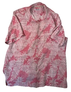 TOMMY BAHAMA Silk Blend PINEAPPLE Pink White Gray Hawaiian Shirt XXL 2XL - Picture 1 of 3