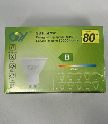 Gy Led Bulb Neutral White Ac GU10 4.9W 790LM 4000K 220-240V 10PCS Household Use - Image 1 of 2