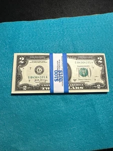 $100 Face Value / 50 QTY ($2 BILLS) TWO DOLLAR BILLS UNCIRCULATED SEQUENTIAL - Picture 1 of 2