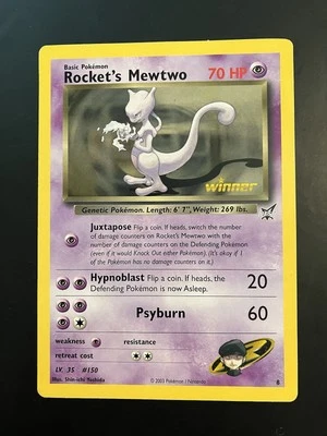 Pokemon Rocket's Mewtwo Oversized JUMBO Winner Promo Card - Image 1 of 3