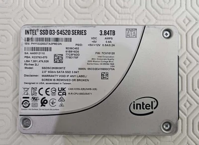 Intel D3-S4520 SERIES  3.84TB 2.5" SATA SSD - Used - 100% Health - Immagine 1 di 4