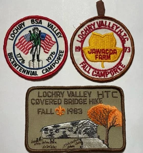 LOT OF 3 LOCHRY VALLEY HTC VINTAGE BOY SCOUT PATCHES NEW - Picture 1 of 4