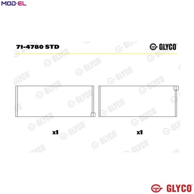 CONNECTING ROD BEARING 71-4780 STD STD FOR 8035.05.214/05.215 2.9L 3cyl 2.0L - Image 1 of 4