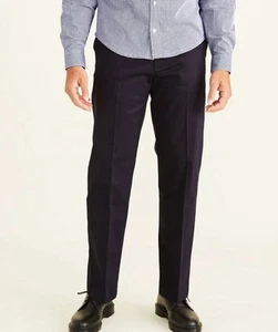 Dockers signature khaki pants men's 46/34 navy blue classic flex comfort New - Picture 1 of 4