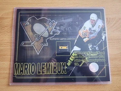 Mario Lemieux Pittsburgh Penguins Juego Usado Stick Picture Con Certificado de Autenticidad Foto 1 de 2