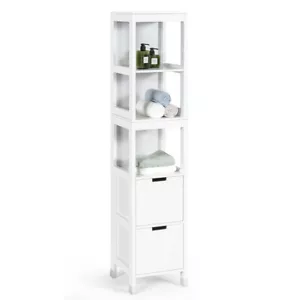 Bathroom Floor Cabinet Multifunctional Storage Organizer 5Tier Shelves&2 Drawers - Picture 1 of 12