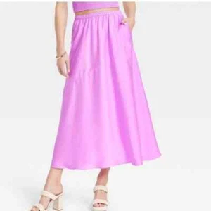 A New Day Women's Maxi A Line Slip Skirt Violet L - Picture 1 of 1